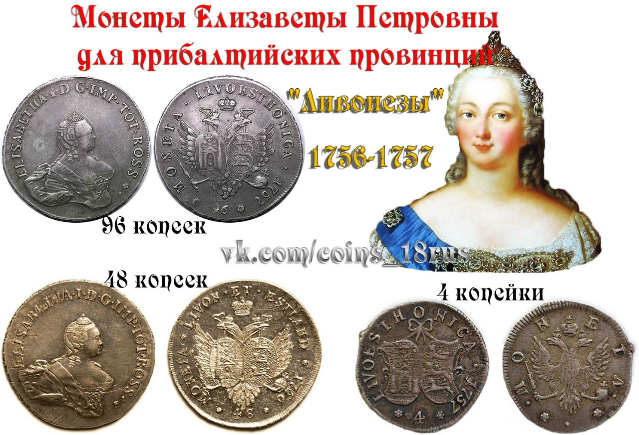 Монеты Елизаветы для прибалтики